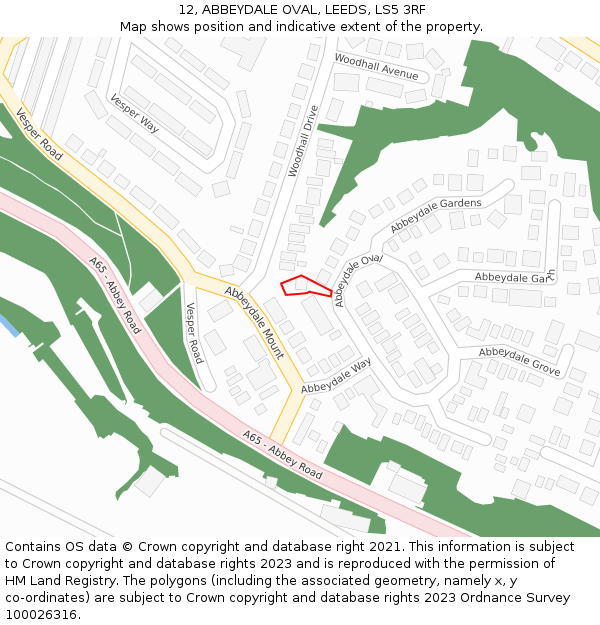 12, ABBEYDALE OVAL, LEEDS, LS5 3RF: Location map and indicative extent of plot