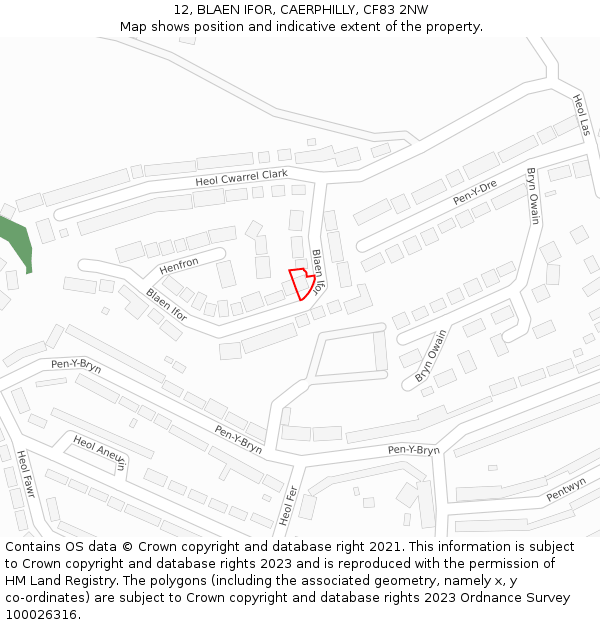 12, BLAEN IFOR, CAERPHILLY, CF83 2NW: Location map and indicative extent of plot