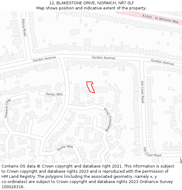 12, BLAKESTONE DRIVE, NORWICH, NR7 0LF: Location map and indicative extent of plot