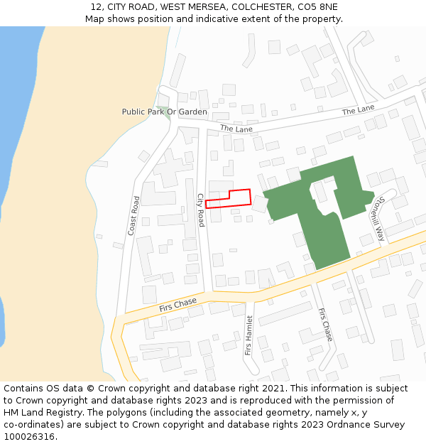 12, CITY ROAD, WEST MERSEA, COLCHESTER, CO5 8NE: Location map and indicative extent of plot