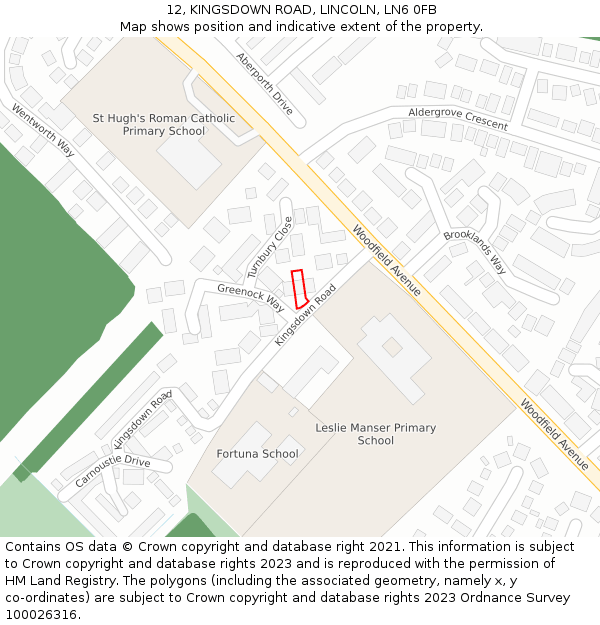12, KINGSDOWN ROAD, LINCOLN, LN6 0FB: Location map and indicative extent of plot