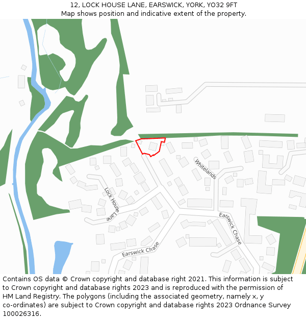 12, LOCK HOUSE LANE, EARSWICK, YORK, YO32 9FT: Location map and indicative extent of plot