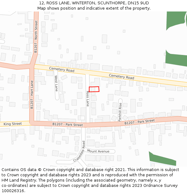 12, ROSS LANE, WINTERTON, SCUNTHORPE, DN15 9UD: Location map and indicative extent of plot