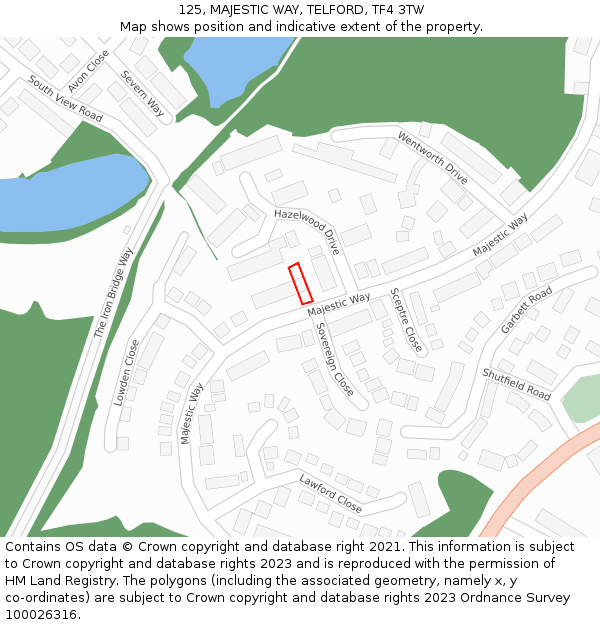 125, MAJESTIC WAY, TELFORD, TF4 3TW: Location map and indicative extent of plot