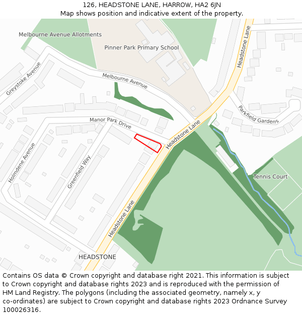 126, HEADSTONE LANE, HARROW, HA2 6JN: Location map and indicative extent of plot