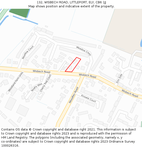 132, WISBECH ROAD, LITTLEPORT, ELY, CB6 1JJ: Location map and indicative extent of plot