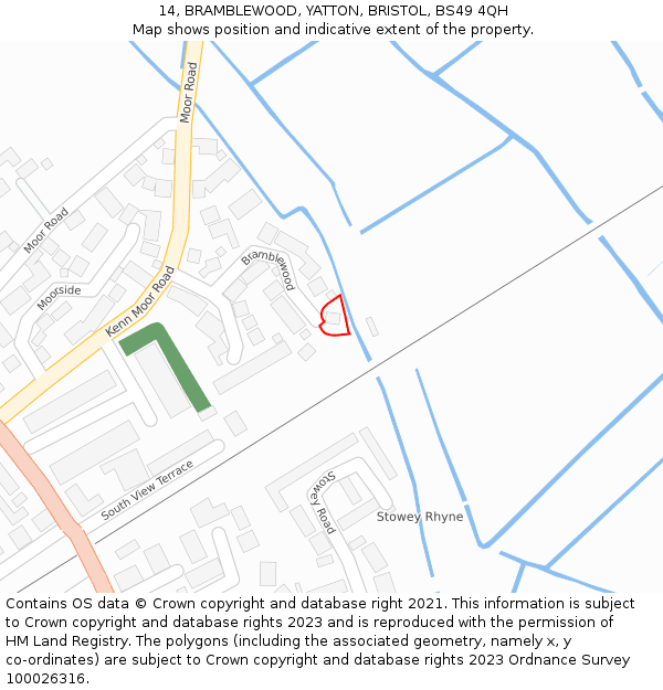 14, BRAMBLEWOOD, YATTON, BRISTOL, BS49 4QH: Location map and indicative extent of plot