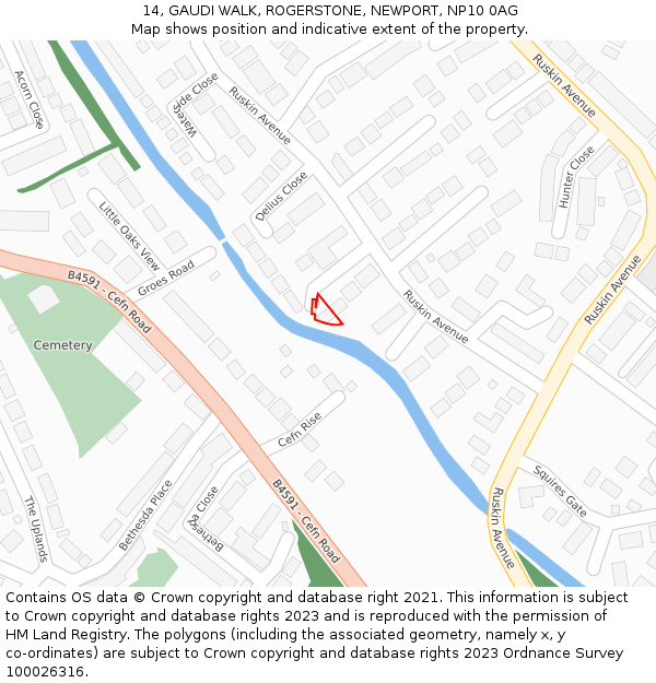 14, GAUDI WALK, ROGERSTONE, NEWPORT, NP10 0AG: Location map and indicative extent of plot