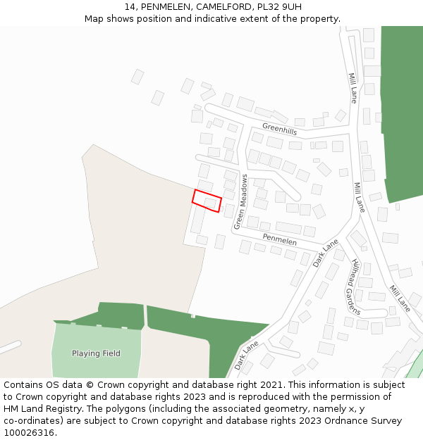 14, PENMELEN, CAMELFORD, PL32 9UH: Location map and indicative extent of plot