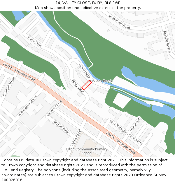 14, VALLEY CLOSE, BURY, BL8 1WP: Location map and indicative extent of plot