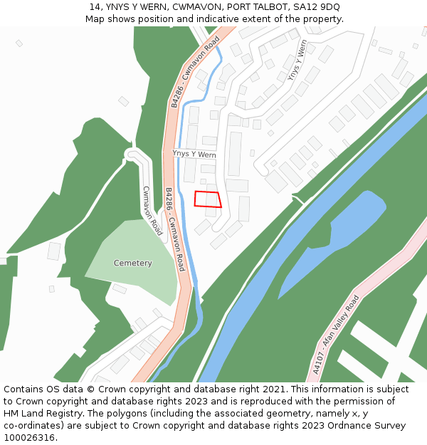 14, YNYS Y WERN, CWMAVON, PORT TALBOT, SA12 9DQ: Location map and indicative extent of plot