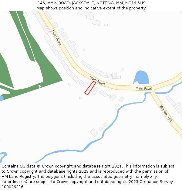 146, MAIN ROAD, JACKSDALE, NOTTINGHAM, NG16 5HS: Location map and indicative extent of plot