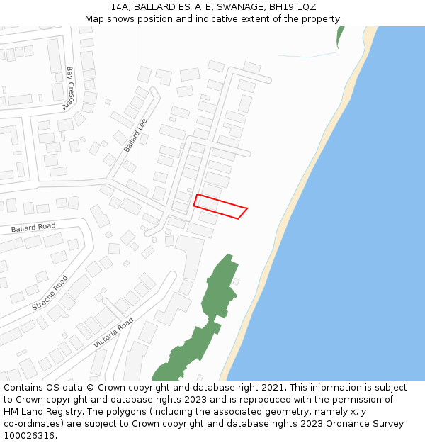 14A, BALLARD ESTATE, SWANAGE, BH19 1QZ: Location map and indicative extent of plot
