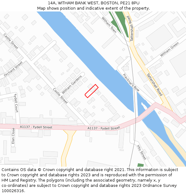 14A, WITHAM BANK WEST, BOSTON, PE21 8PU: Location map and indicative extent of plot