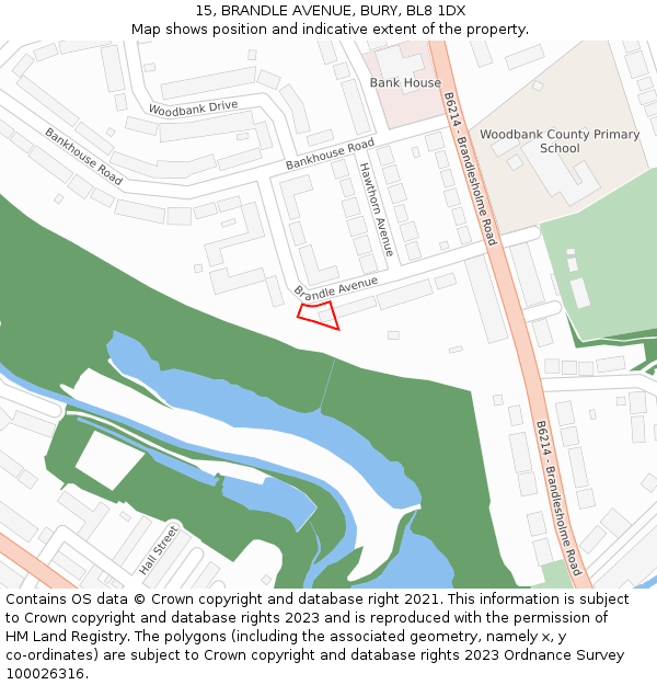 15, BRANDLE AVENUE, BURY, BL8 1DX: Location map and indicative extent of plot