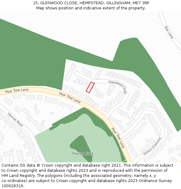 15, GLENWOOD CLOSE, HEMPSTEAD, GILLINGHAM, ME7 3RP: Location map and indicative extent of plot