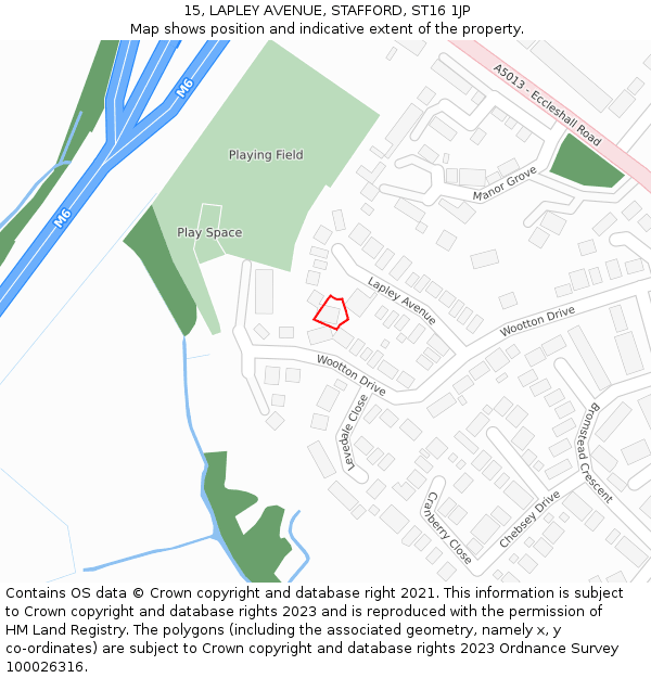 15, LAPLEY AVENUE, STAFFORD, ST16 1JP: Location map and indicative extent of plot