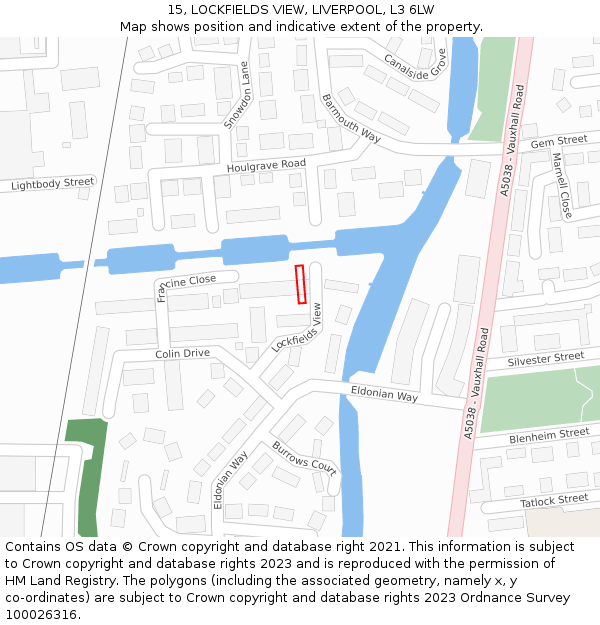 15, LOCKFIELDS VIEW, LIVERPOOL, L3 6LW: Location map and indicative extent of plot