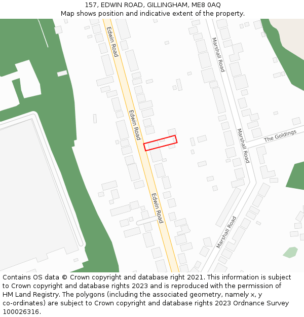 157, EDWIN ROAD, GILLINGHAM, ME8 0AQ: Location map and indicative extent of plot