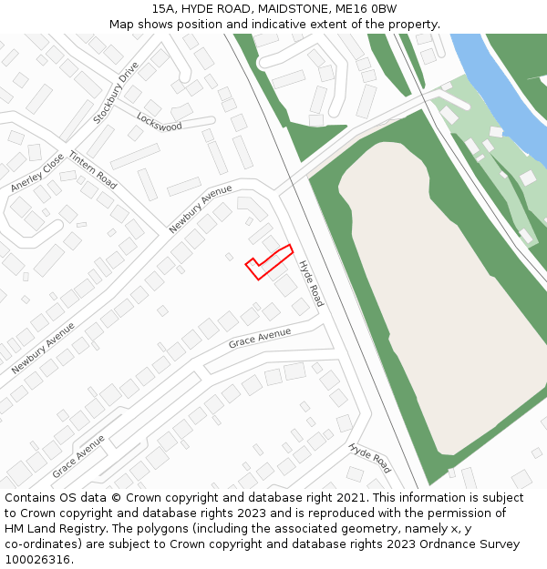 15A, HYDE ROAD, MAIDSTONE, ME16 0BW: Location map and indicative extent of plot