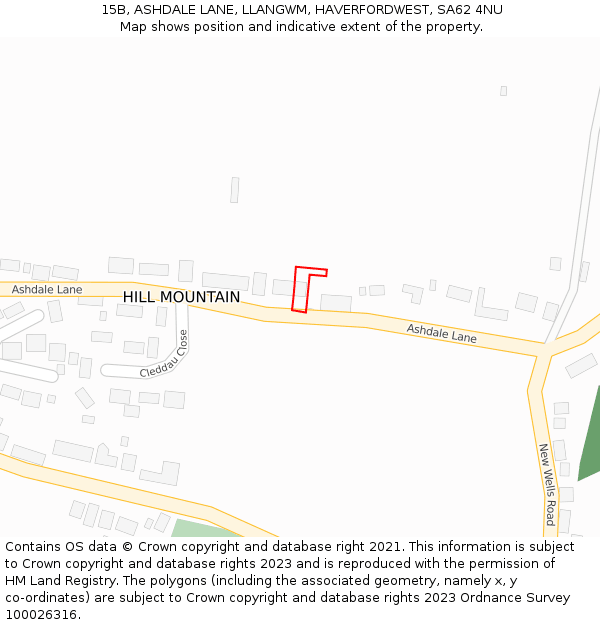 15B, ASHDALE LANE, LLANGWM, HAVERFORDWEST, SA62 4NU: Location map and indicative extent of plot
