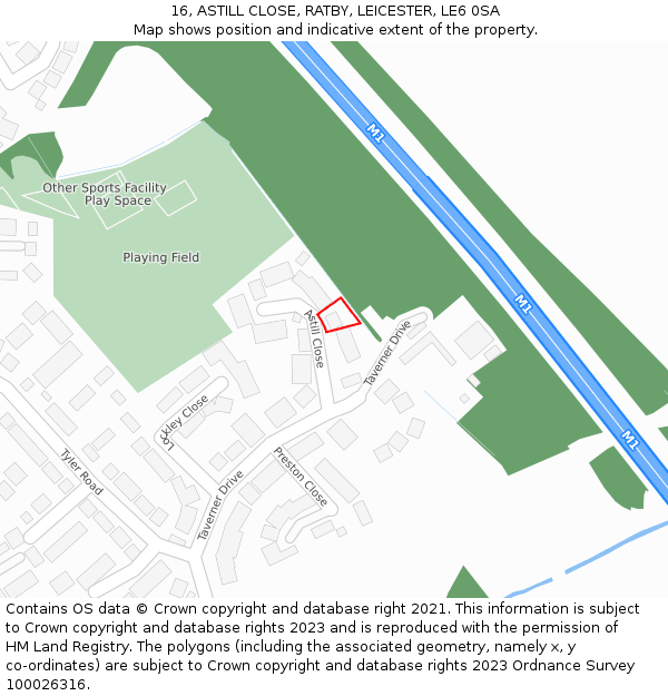 16, ASTILL CLOSE, RATBY, LEICESTER, LE6 0SA: Location map and indicative extent of plot