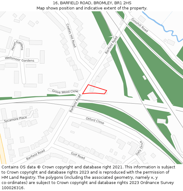 16, BARFIELD ROAD, BROMLEY, BR1 2HS: Location map and indicative extent of plot