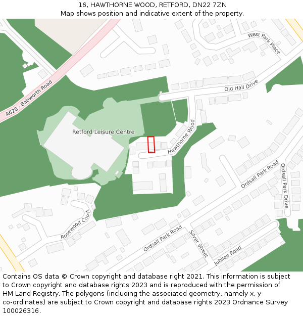 16, HAWTHORNE WOOD, RETFORD, DN22 7ZN: Location map and indicative extent of plot