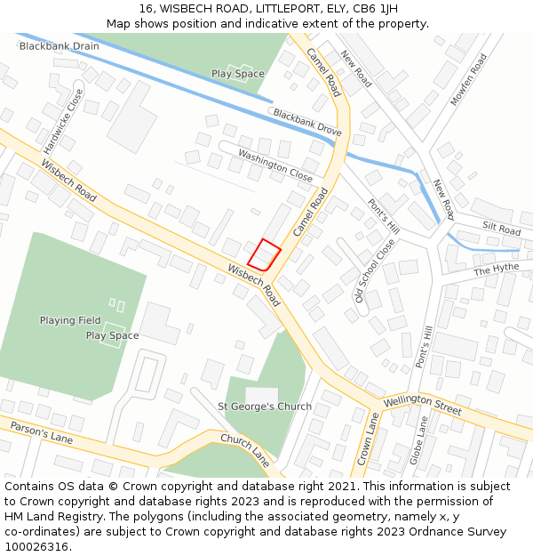 16, WISBECH ROAD, LITTLEPORT, ELY, CB6 1JH: Location map and indicative extent of plot
