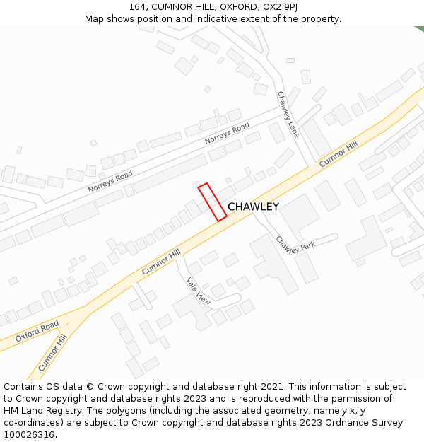 164, CUMNOR HILL, OXFORD, OX2 9PJ: Location map and indicative extent of plot