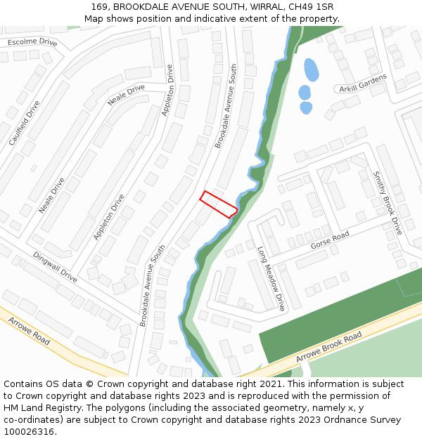 169, BROOKDALE AVENUE SOUTH, WIRRAL, CH49 1SR: Location map and indicative extent of plot