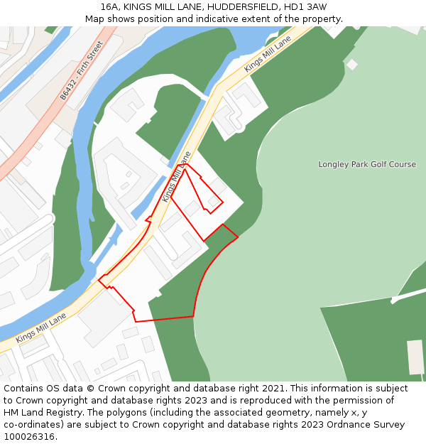 16A, KINGS MILL LANE, HUDDERSFIELD, HD1 3AW: Location map and indicative extent of plot