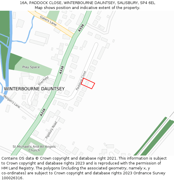 16A, PADDOCK CLOSE, WINTERBOURNE DAUNTSEY, SALISBURY, SP4 6EL: Location map and indicative extent of plot