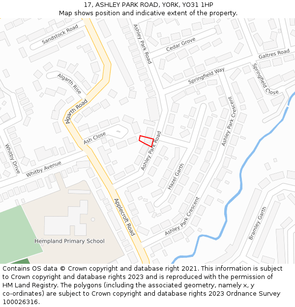 17, ASHLEY PARK ROAD, YORK, YO31 1HP: Location map and indicative extent of plot