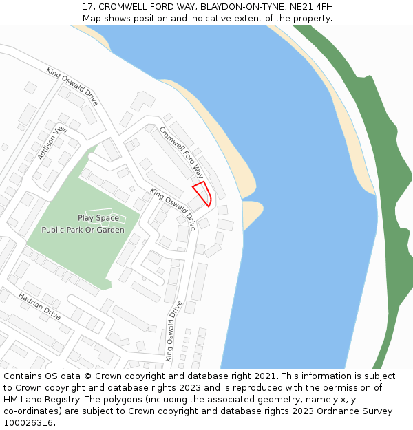 17, CROMWELL FORD WAY, BLAYDON-ON-TYNE, NE21 4FH: Location map and indicative extent of plot