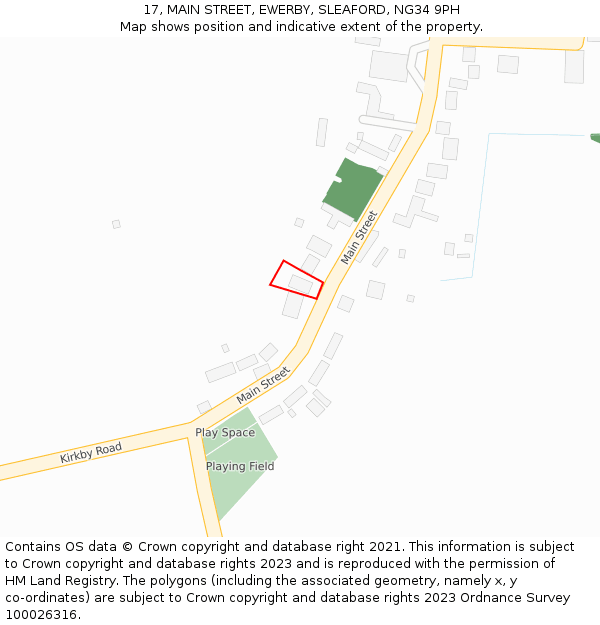 17, MAIN STREET, EWERBY, SLEAFORD, NG34 9PH: Location map and indicative extent of plot