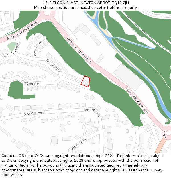 17, NELSON PLACE, NEWTON ABBOT, TQ12 2JH: Location map and indicative extent of plot