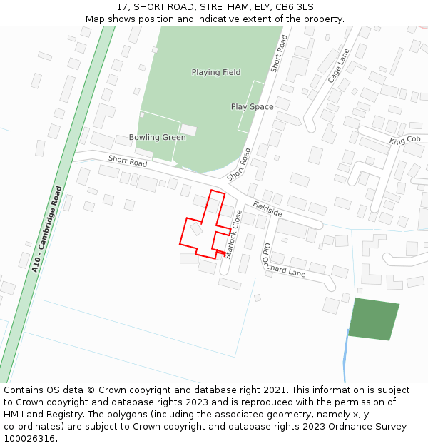 17, SHORT ROAD, STRETHAM, ELY, CB6 3LS: Location map and indicative extent of plot