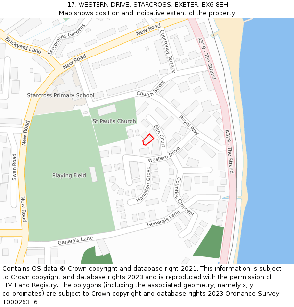 17, WESTERN DRIVE, STARCROSS, EXETER, EX6 8EH: Location map and indicative extent of plot