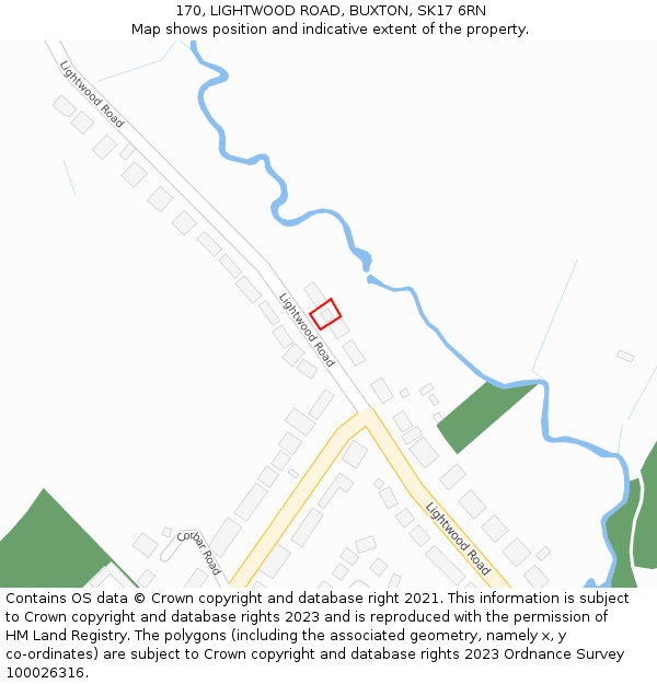 170, LIGHTWOOD ROAD, BUXTON, SK17 6RN: Location map and indicative extent of plot