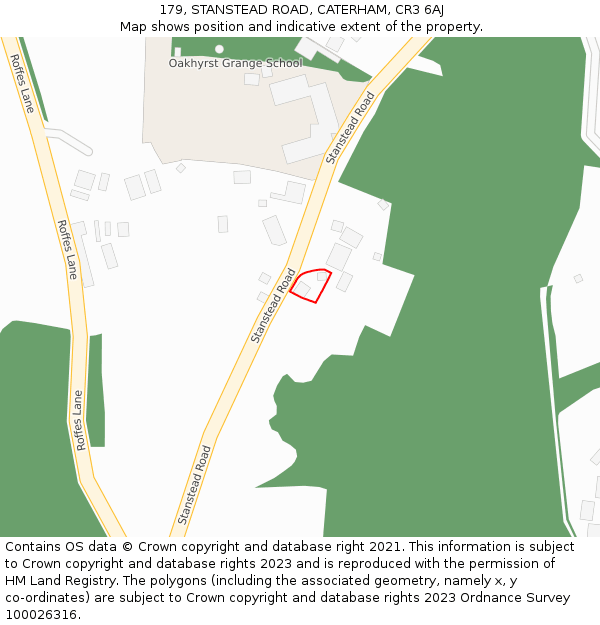 179, STANSTEAD ROAD, CATERHAM, CR3 6AJ: Location map and indicative extent of plot