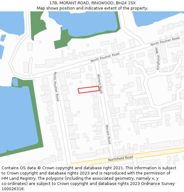 17B, MORANT ROAD, RINGWOOD, BH24 1SX: Location map and indicative extent of plot