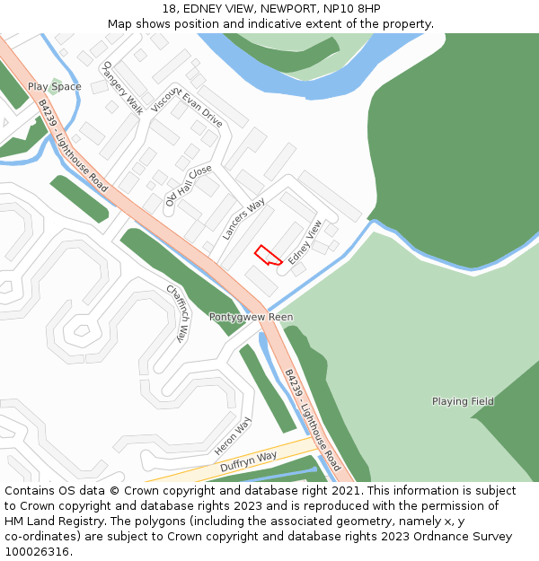 18, EDNEY VIEW, NEWPORT, NP10 8HP: Location map and indicative extent of plot