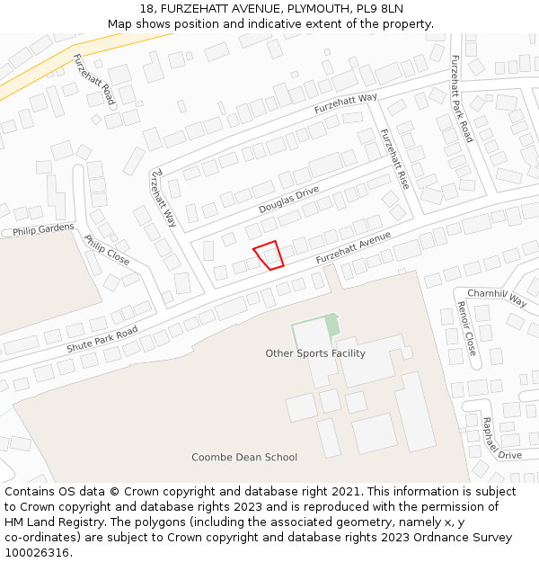 18, FURZEHATT AVENUE, PLYMOUTH, PL9 8LN: Location map and indicative extent of plot