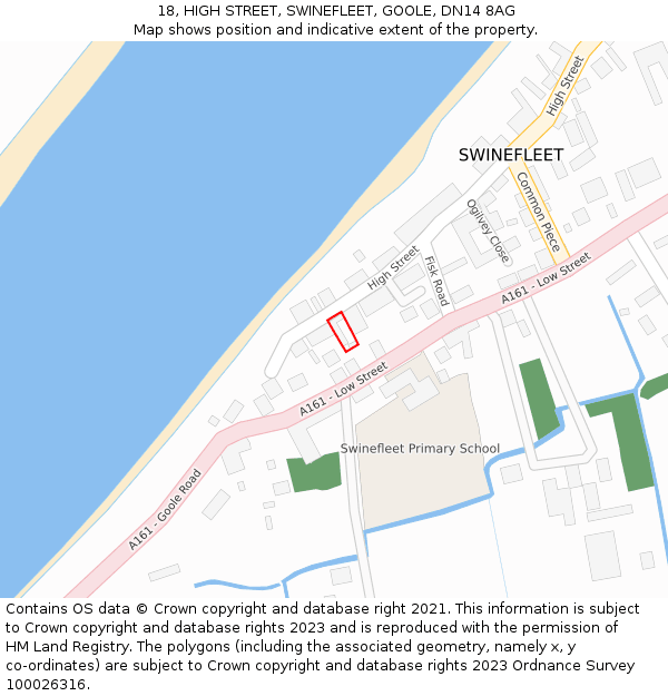 18, HIGH STREET, SWINEFLEET, GOOLE, DN14 8AG: Location map and indicative extent of plot