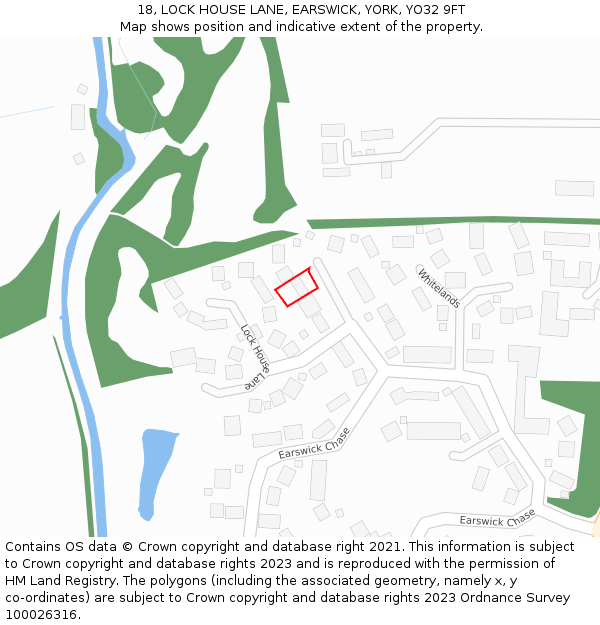 18, LOCK HOUSE LANE, EARSWICK, YORK, YO32 9FT: Location map and indicative extent of plot