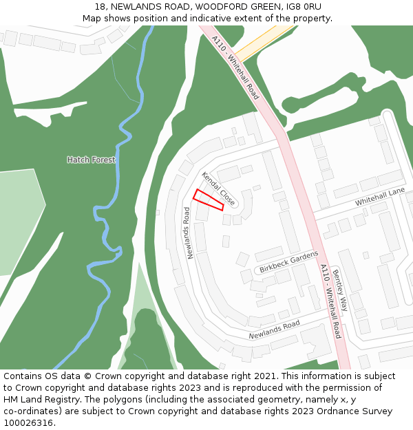 18, NEWLANDS ROAD, WOODFORD GREEN, IG8 0RU: Location map and indicative extent of plot