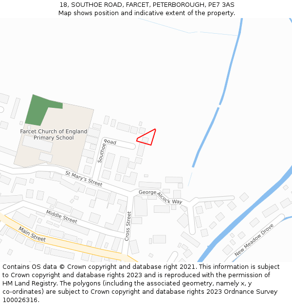 18, SOUTHOE ROAD, FARCET, PETERBOROUGH, PE7 3AS: Location map and indicative extent of plot