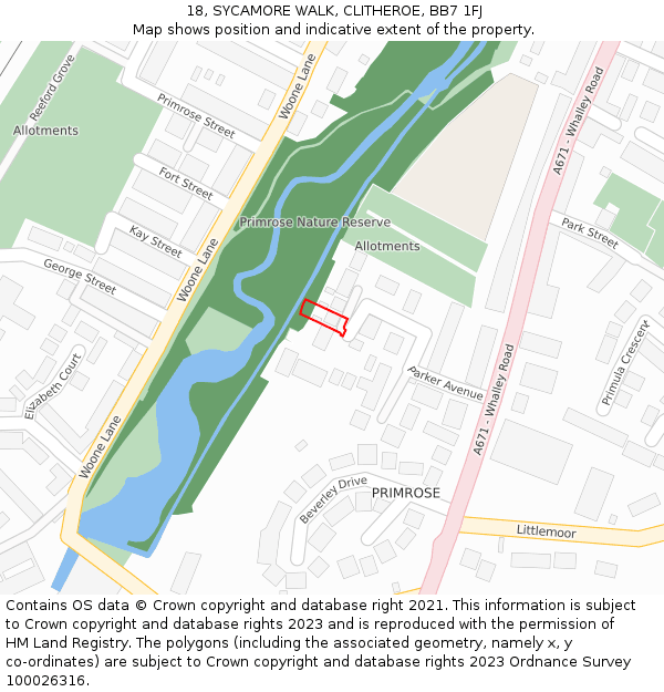 18, SYCAMORE WALK, CLITHEROE, BB7 1FJ: Location map and indicative extent of plot
