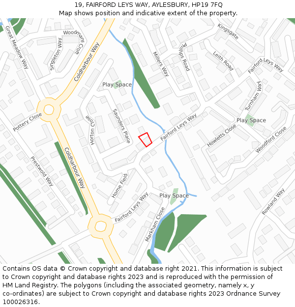 19, FAIRFORD LEYS WAY, AYLESBURY, HP19 7FQ: Location map and indicative extent of plot